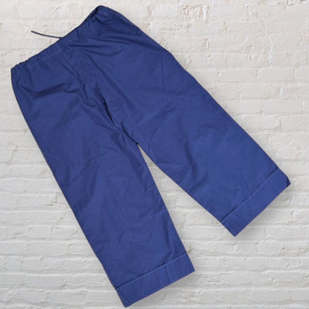 NWT XCVI Wearables Blue Wide Leg Cropped Drawstring Waist Casual Beach Pants S - Picture 6 of 6